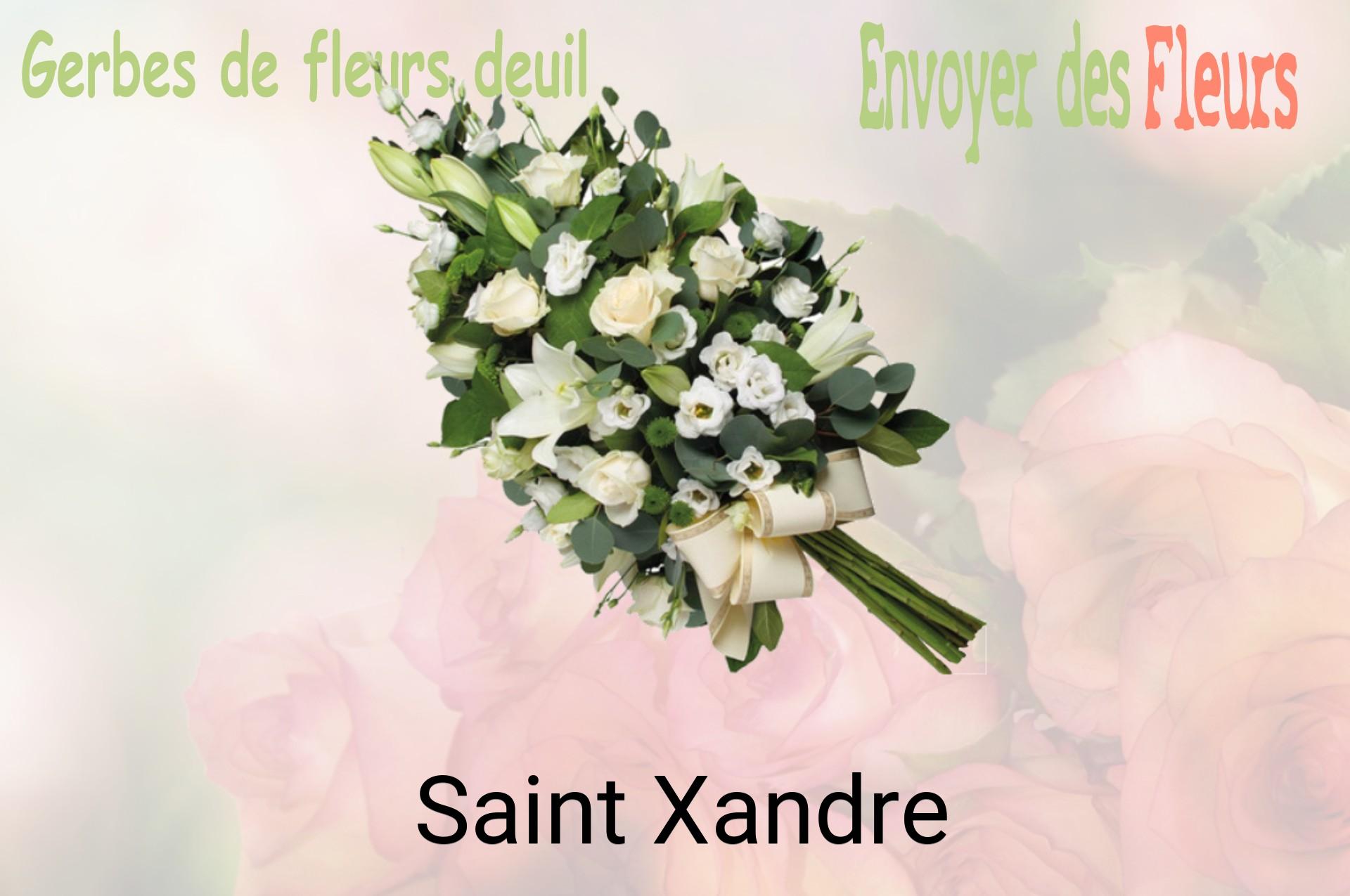 Gerbe de fleurs de deuil livrée à Saint-Xandre